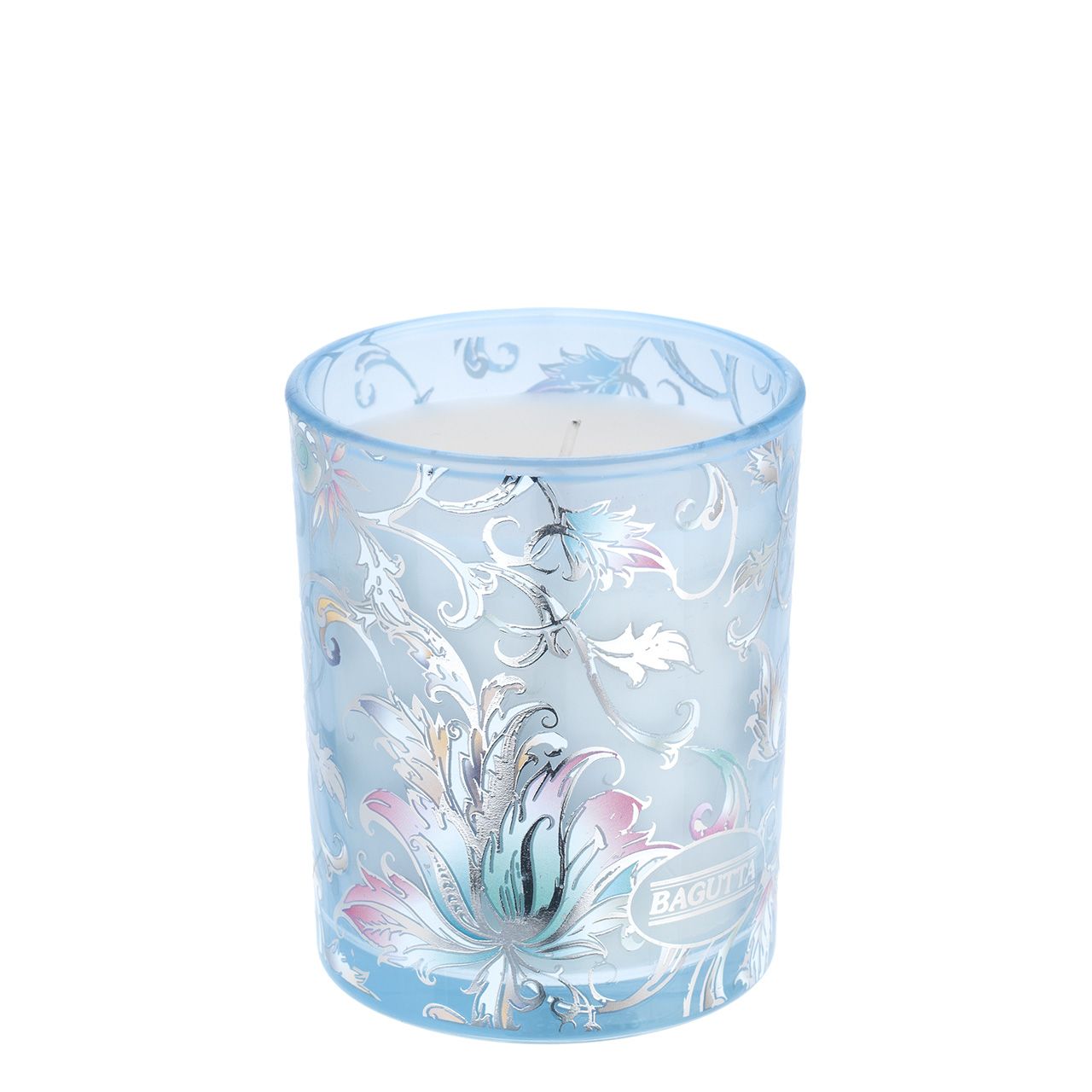 BICCHIERE CON CERA PROFUMATA 150gr - Foglie azzurro Cannella
